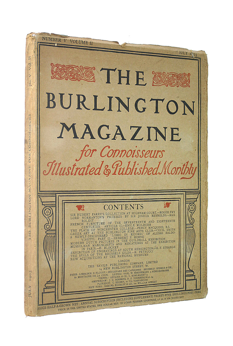 Image for The Burlington Mazazine Numver V Volume II