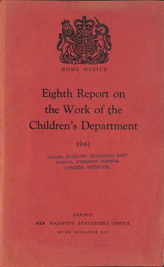 Image for Eighth Report on the Work of the Children's Department