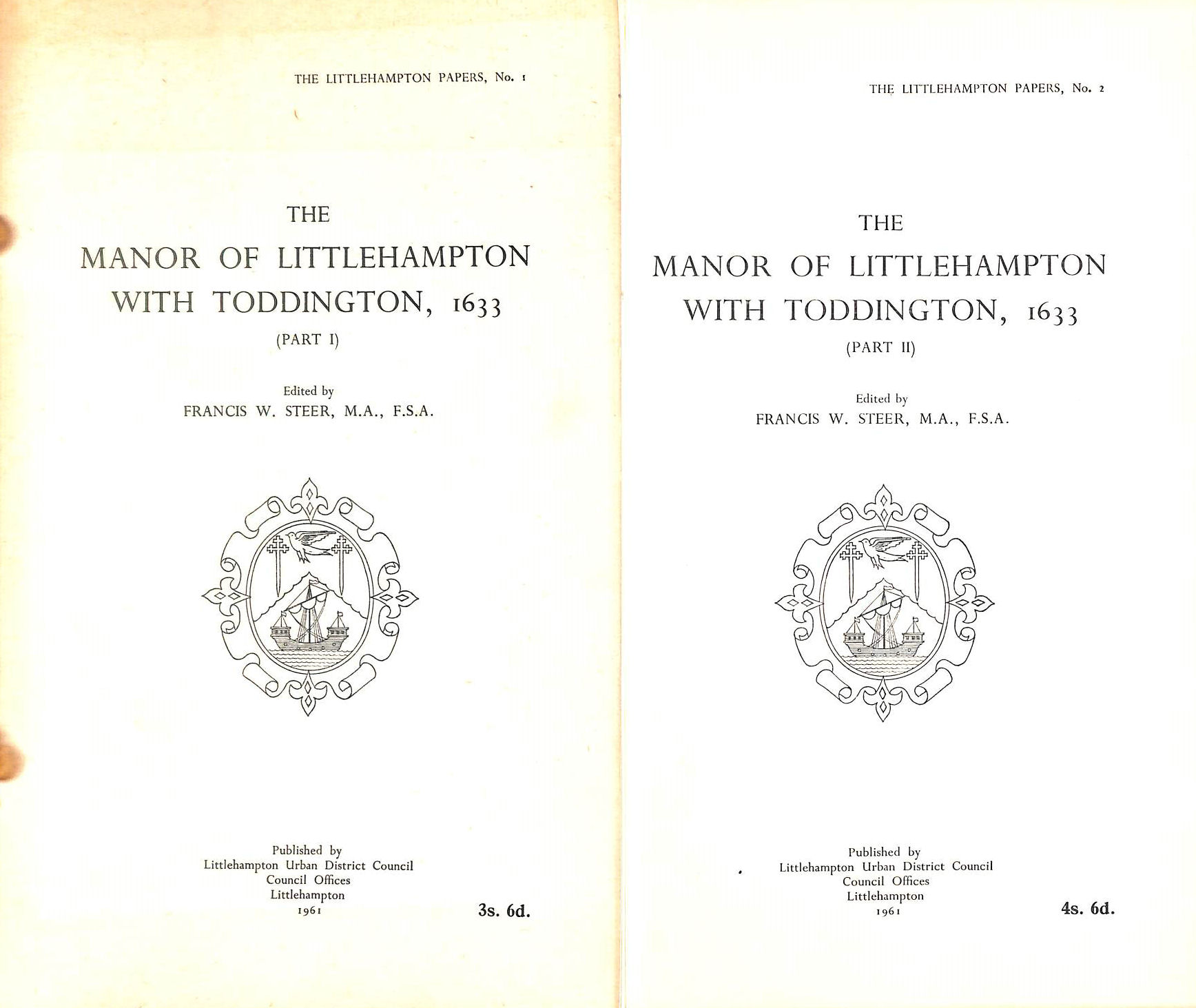 The Manor of Littlehampton with Toddington, 1633. Edited by F. W. Steer